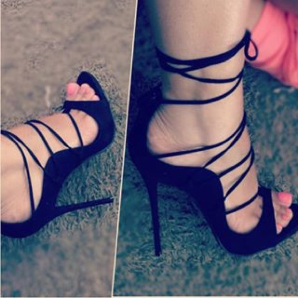 Lace Me Up Heels - Black
